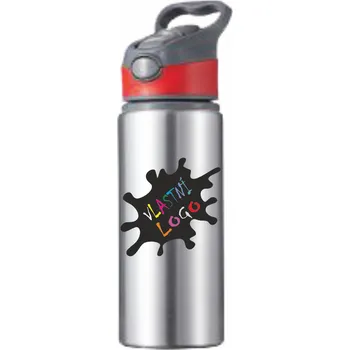 Láhev ON-DESIGN Stříbrná hliníková láhev s vlastním potiskem Barva: červená