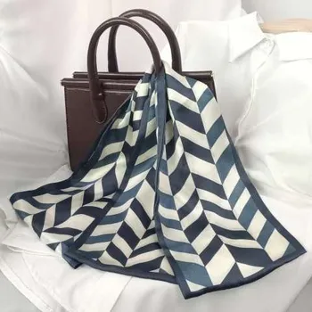 Šátek Hedvábná šálka twilly modro-bílá 16x155 cm v dárkovém balení, WHITE ORCHID