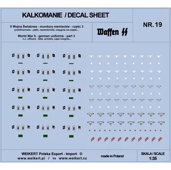 Plastikový model Weikert decals 1/35 German Uniforms WWII - part 3