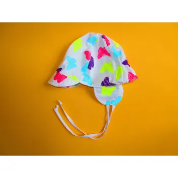 Kojenecká čepice Arex, ČR Plátěná čepice s kšiltem Barva: bílá+růžová, Velikost: 46