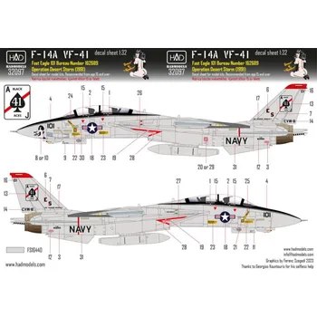 Plastikový model HAD models 1/32 Decal F-14A VF-41 Desert Storm (1991)