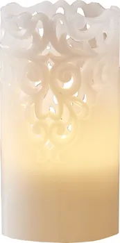 led svíčka Star Trading Clary LED 15 cm bílá