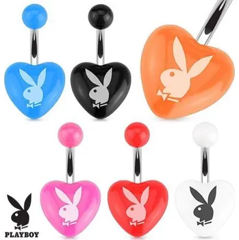Piercing Piercing do pupíku srdce Playboy (modré)
