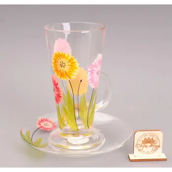 Sada hrnek latte s podšálkem - astry