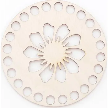 Dřevěné víko kruh, 15 cm, vzor 16 - květ