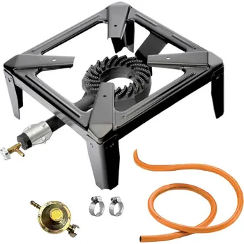 Turistický vařič Plynový litinový hořák/vařič 3,5 kW PB + připojovací příslušenství černý