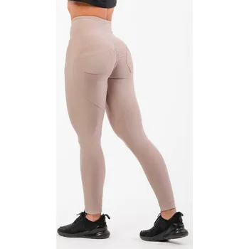 Dámské legíny NEBBIA Lifting Effect Bubble Butt legíny s vysokým pasem béžová L