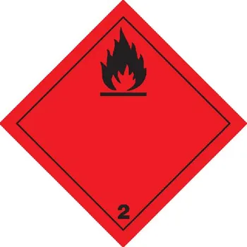 Značka Hořlavé plyny TŘ. 2.1, samolepicí fólie, 250 × 250 mm