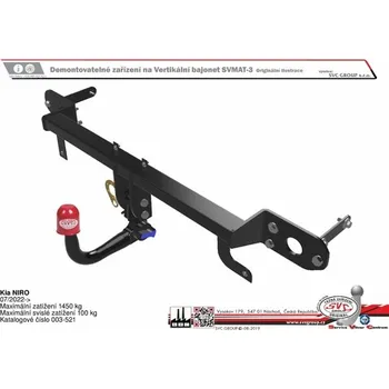 Tažné zařízení Tažné zařízení Kia NIRO 07/2022-> SV 003-521, SVC GROUP