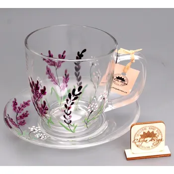 Sada hrnek klasik s podšálkem - purpurové trávy