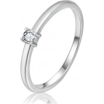 Prsten Stříbrný zásnubní prsten moissanit (55, 1,16 g)