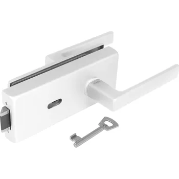 Dveřní kování TI - ZÁMEK na sklo s klikou SONIA 4025 - BB kování na sklo BB otvor WS - Bílá matná (152)