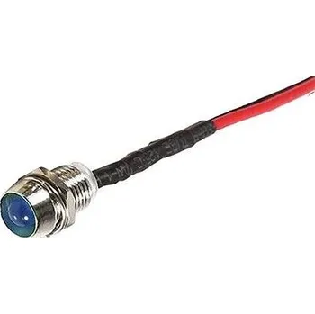 Dioda kontrolka 24V LED modrá do otvoru 8mm kovová