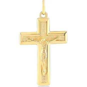 Přívěsek Lillian Vassago Celozlatý přívěsek kříž s Ježíšem LLV37-GP070Y