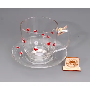Sada hrnek klasik s podšálkem - srdíčka