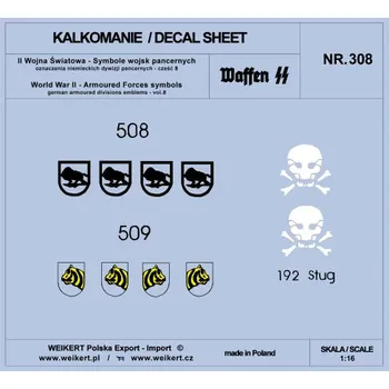 Plastikový model Weikert decals 1/16 German Armoured Forces symbols - part 8