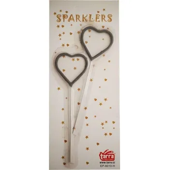 Svatební dekorace Prskavky, srdce, 2 kusy