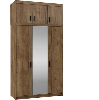 Šatní skříň Šatní skříň ELENA 3D + zrcadlo + nástavec | 133 cm | dub lefkas