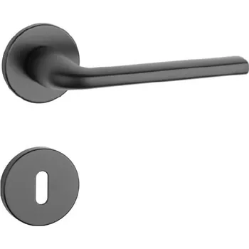 Dveřní kování AT - OLEANDRO - R 7S rozety BB, klika/klika BS - Černá matná