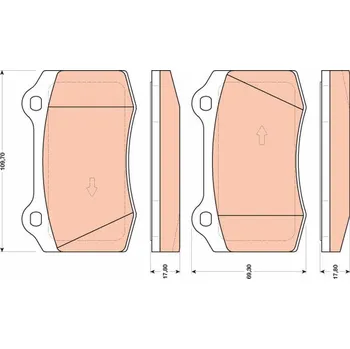Brzdová destička Sada brzdových destiček, kotoučová brzda TRW GDB1772