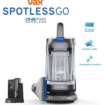 Čisticí prostředek na koerce a čalounění VAX SPOTLESSGO - bateriový ruční čistič na koberce a čalounění