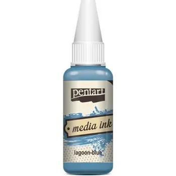 Speciální výtvarná barva Pentart Alkoholový inkoust MEDIA INK PENTART 20 ml MODRÁ LAGUNA