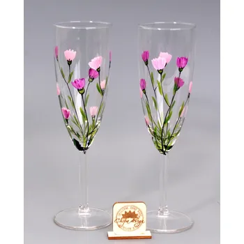 Sklenice Šampusky - karafiáty