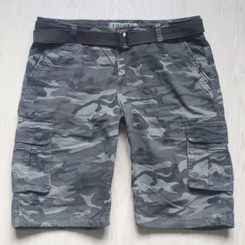 Pánské kraťasy Kraťasy Loshan šedý maskáč (Maskáčové kraťasy s opaskem)