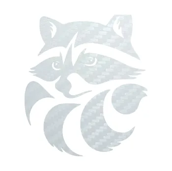 Samolepící dekorace SAMOLEPKA Mýval 001 levá (51 - 3D karbon bílý) NA AUTO, NÁLEPKA, FÓLIE, POLEP, TUNING, VLASTNÍ TEXT, TISK, AUTOSAMOLEPKY.cz, POLEPY, OBRÁZEK, LOGO, SAMOLEPKY