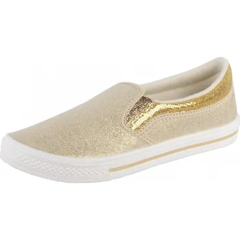 Dívčí tenisky Plátěnky bačkory tenisky slip on Skarpol Kleo 176-5 zlaté s koženou stélkou velikost: 31