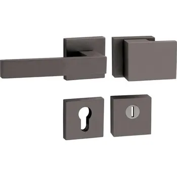 Dveřní kování TI - CUBO / SQUARE - HR 3230/2275 rozety PZ PLUS, madlo/klika pravá T - Titan (141)