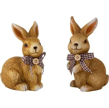 Zahradní dekorace Králík s kostkovanou mašlí - zahradní dekorace
