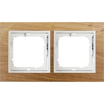 Elektroinstalační materiál Timex Dřevěný rámeček Opus Premium Plus buk / chrom, dvojnásobný