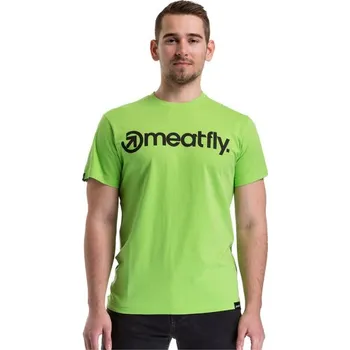 Pánské tričko Meatfly Logo T-Shirt green flash - E - zelené pánské tričko s krátkým rukávem