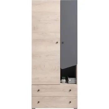 Šatní skříň DELTA | šatní skříň DL3 | 80 cm | dub/antracit