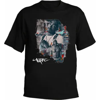 Pánské tričko Tričko Tupac Hollywood Barva: černá, Velikost: 5XL