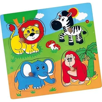 Puzzle Dřevěné puzzle s úchyty pro nejmenší Viga ZOO