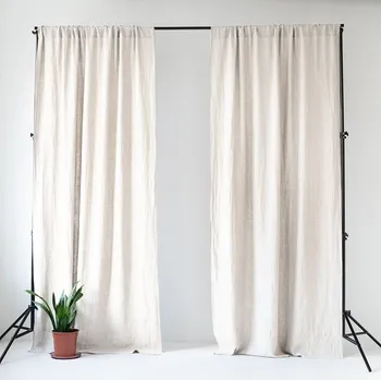 Závěs Krémově bílý lněný závěs s tunýlkem Linen Tales Night Time, 250 x 140 cm ID_1370493