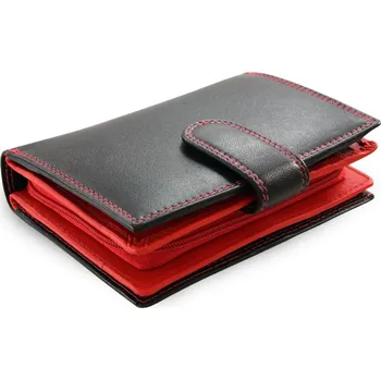 Peněženka Černočervená dámská kožená peněženka se zápinkou 511-8313-60/31