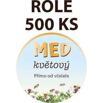 Etiketa na víčko - 4 modrá - Med květový ROLE 500 KS