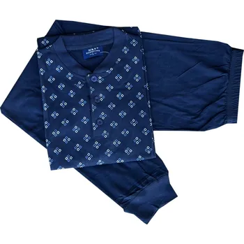 Pánské pyžamo n-feel Pánské bavlněné pyžamo s dlouhým rukávem - HFT01 Barva: Tmavá šedá, Velikost: M