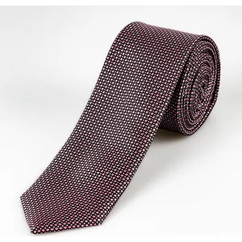 Kravata Kravata pánská AMJ úzká kostičkovaná KI0861, tmavě růžová