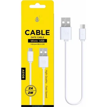 Datový kabel ALIGATOR Datový a nabíjecí kabel PLUS, Micro USB 2A/2M, (AS108), bílý
