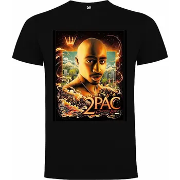 Chlapecké tričko Makaveli Tričko Tupac Gold Barva: černá, Velikost: XXL, Pohlaví: Panské