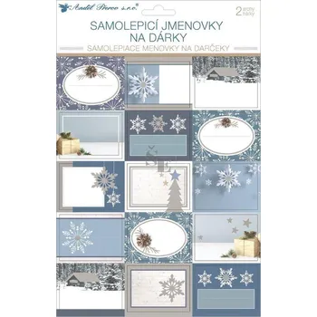 Vánoční dekorace Jmenovky na dárky vánoční s glitry 30ks samolepící 20x31,5 cm 10650, Anděl Přerov