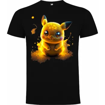 Chlapecké tričko Tričko Pikachu Cute Pokémon Barva: černá, Velikost: XXL, Pohlaví: Panské