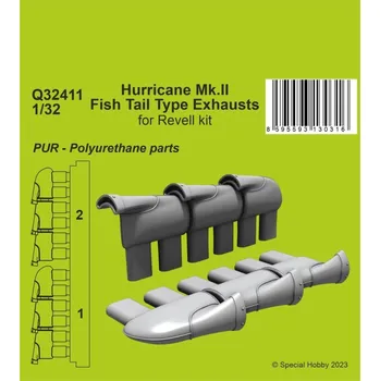 Plastikový model CMK 1/32 Hurricane Mk.II Fish Tail Type Exhausts (REV)