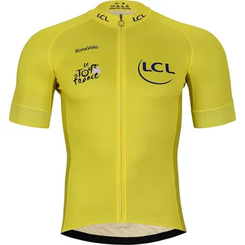 cyklistický dres BONAVELO Cyklistický dres s krátkým rukávem - TOUR DE FRANCE 2025 - žlutá 4XL
