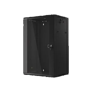 Rozvaděč LANBERG Nástěnná jednodílná skříň 19", 18U 570x450 snadná a rychlá montáž (v rozloženém stavu) černá (RAL9004)