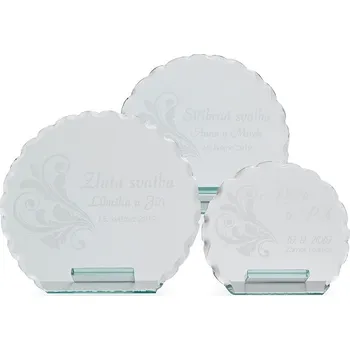 Cinkili Skleněná plaketa 28003 Označení: C, Výška: 120 mm, Průměr: 115 mm